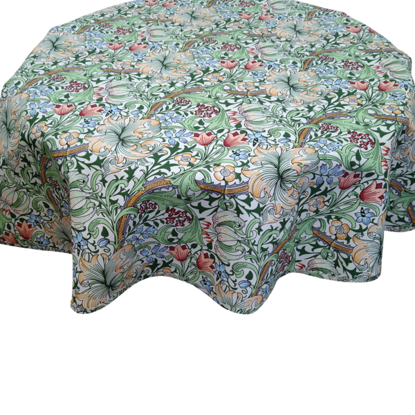 William Morris Fabric Tablecloths, Oilcloth Tablecloth Round 70cm X 6