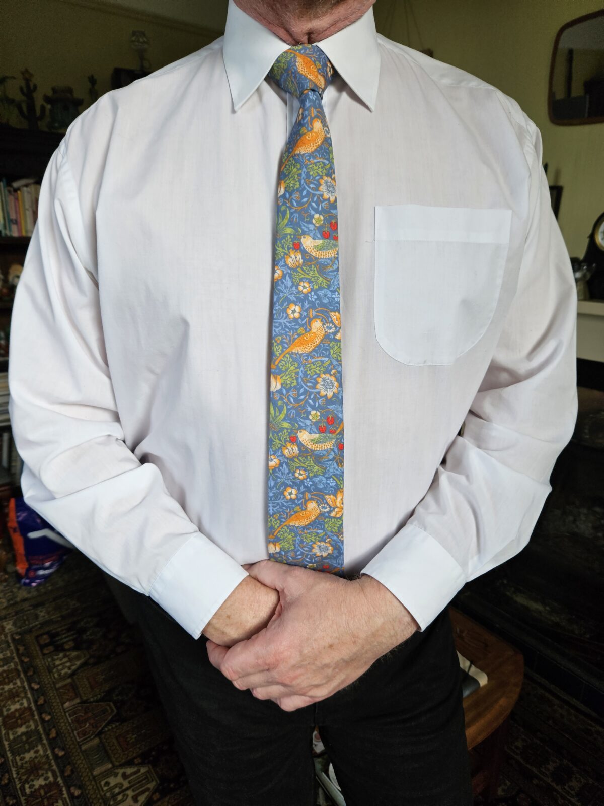 Strawberry Thief Slate Tie from the William Morris range