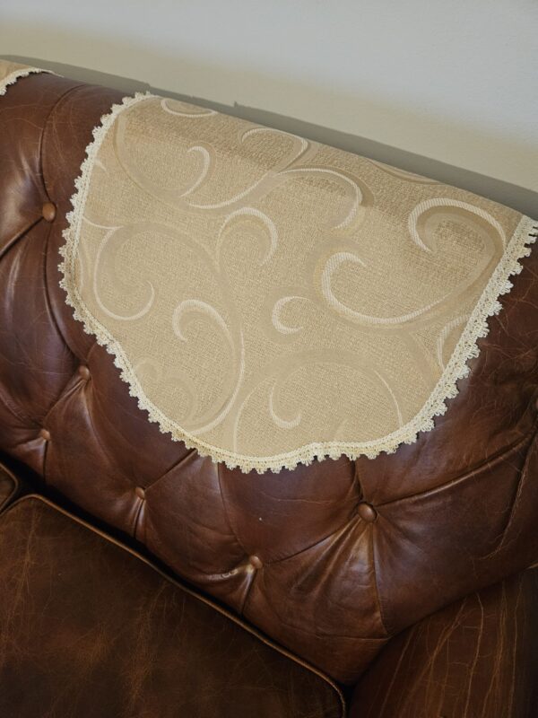 Beige Scroll Chair Backs & Arm Caps - Image 3