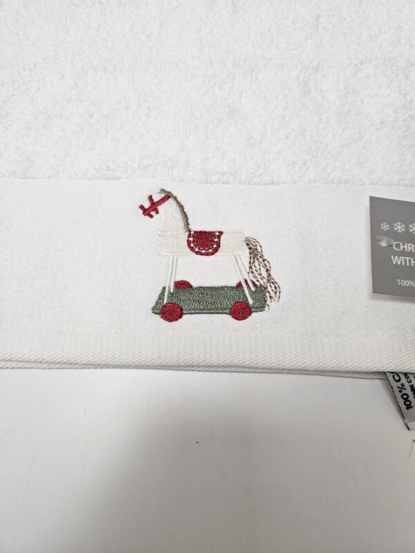 Christmas Toy Horse Guest Towel - Image 2