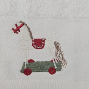 Christmas Toy Horse Guest Towel