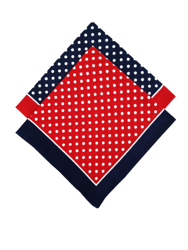 Bandana - Red / Navy with Spots