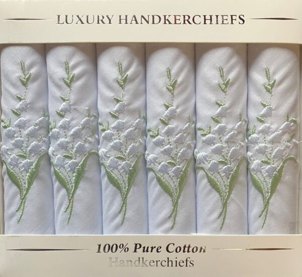 Lily of the Valley Handkerchiefs gift box (6 Pack)