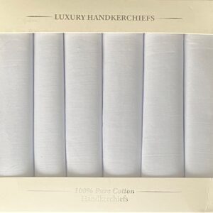 Ladies White Satin Handkerchiefs (6 pack)