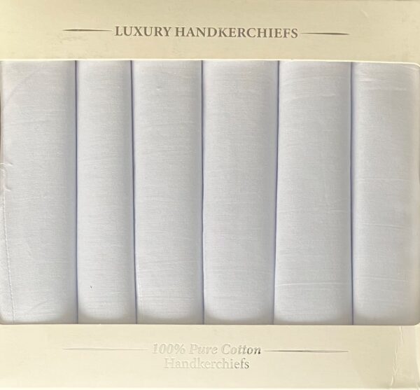 Ladies White Satin Handkerchiefs (6 pack)