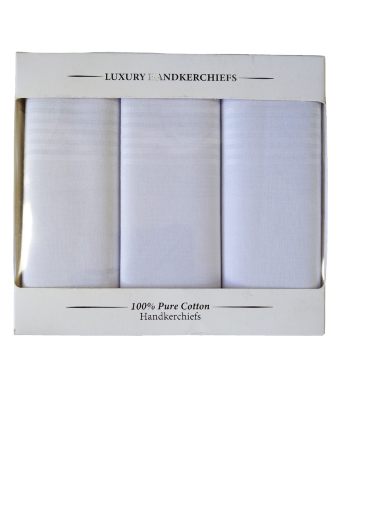 Handkerchief - Presentation Box of White (3 Pack) - Surrey Linen Company