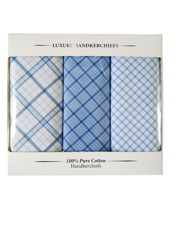 Handkerchief - Gift Box of Assorted Blue (3 Pack)