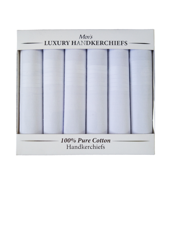 Handkerchief - White Handkerchiefs in gift box (6 Pack)