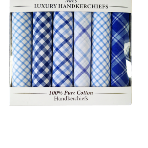 Handkerchief - Presentation Box of Blue Assorted (6 Pack)