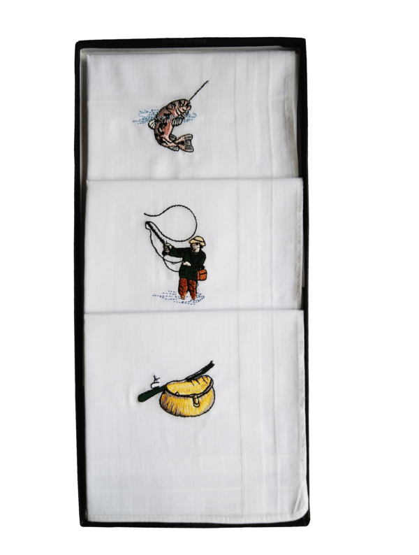 Handkerchief - Fishing design in gift box (3 pack)