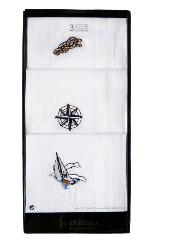 Handkerchief - Nautical design in gift box (3 pack)