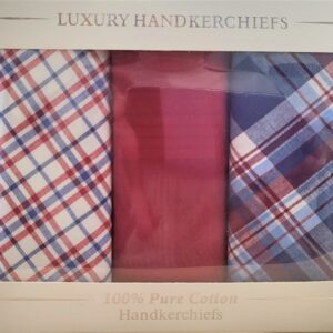 Handkerchief - Red/Blue assorted gift box (3 pack)