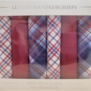 Handkerchief - Red/Blue assorted gift box (6 pack)