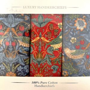 Handkerchief - William Morris Strawberry Thief Designs (3 Pack)