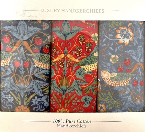 Handkerchief - William Morris Strawberry Thief Designs (3 Pack)