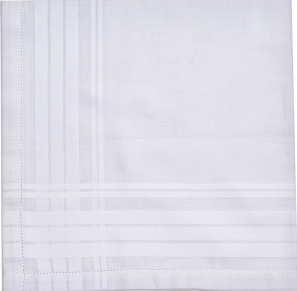 Handkerchief - Mens White Hemstitched Handkerchief