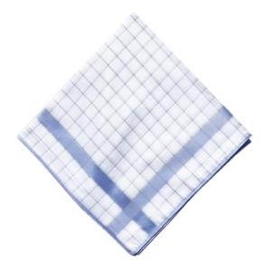 Handkerchief - Mens - Blue Stripe and Grey Check Design