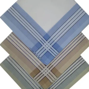 Handkerchief - White with Coloured borders (3 pack)