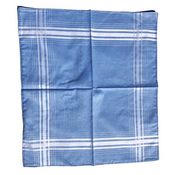 Handkerchief - Mens - Blue with Triple White Stripes (2 pack) - Image 3
