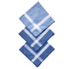 Handkerchief - Mens - Blue with Solid White Stripes (3 pack)