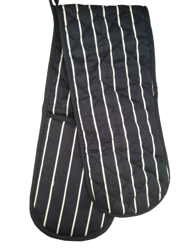 Butcher's Stripe Double Oven Glove - Navy