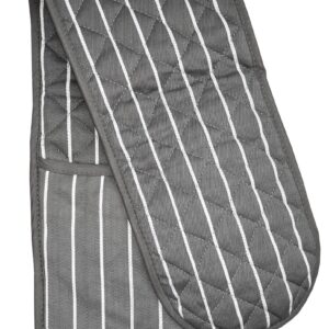 Butcher's Stripe Double Oven Glove - Grey