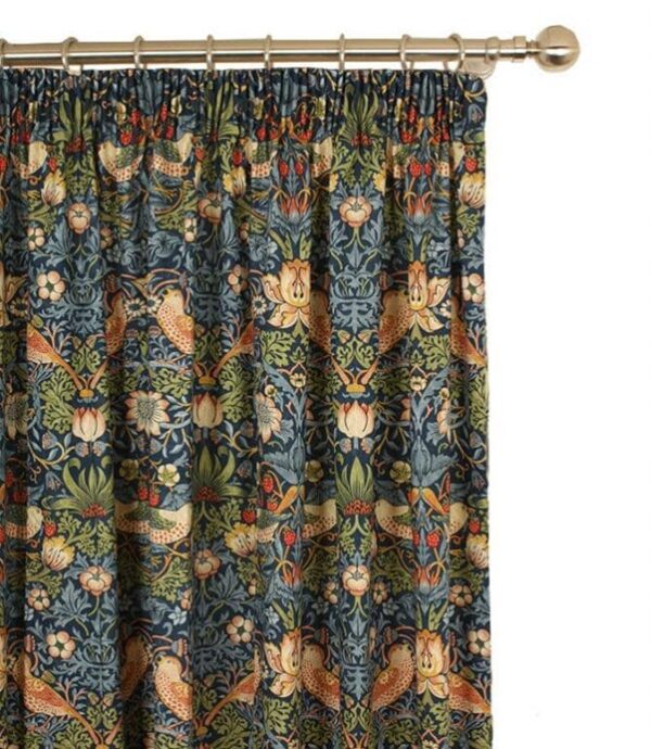 Strawberry Thief Navy - Lined Curtains - Image 3