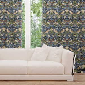 Strawberry Thief Navy - Lined Curtains