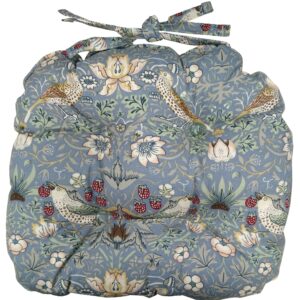 Strawberry Thief Blue - Piped Seat Pad
