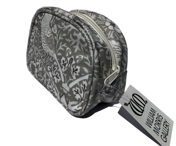 Strawberry Thief Grey - Small Cosmetic Bag - Image 2