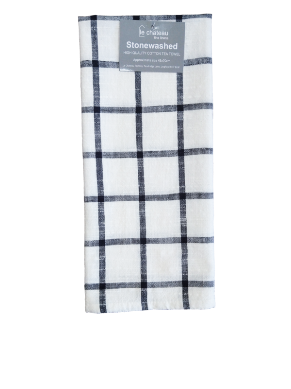 Grey Stonewashed Tea-Towels - Image 3
