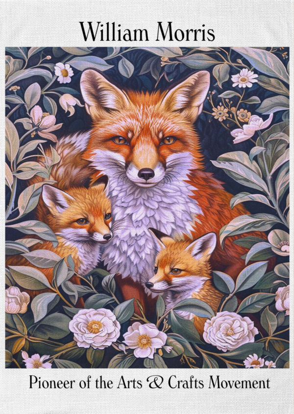 Foxes - Tea Towel