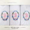 Presentation Box of Pink Embroidered Initial Ladies' Handkerchiefs (3 Pack)