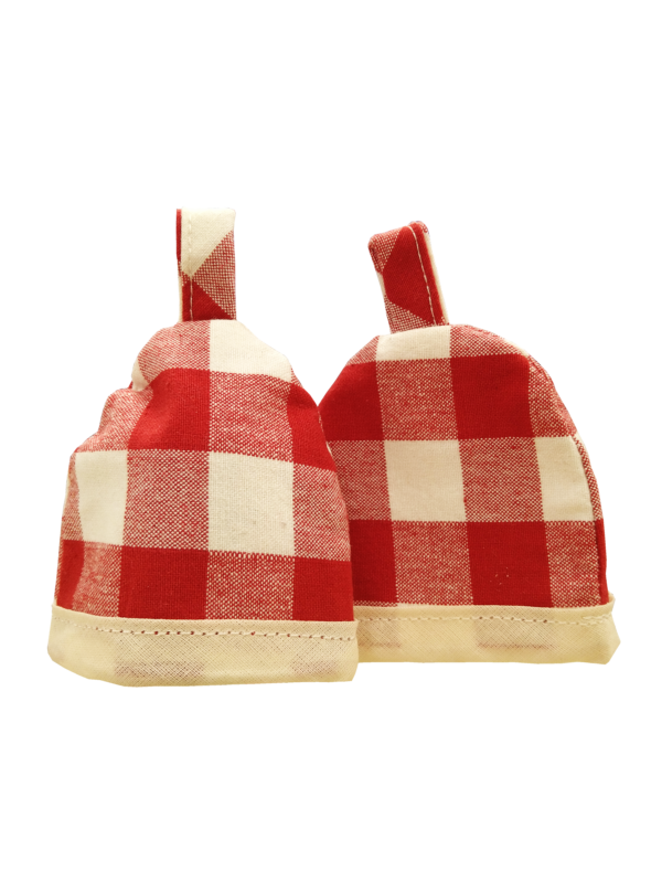Pair of Gingham Check Egg Cosies - Image 2