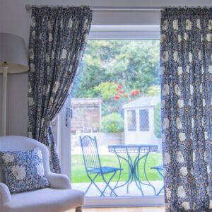 Pimpernel Blue - Lined Curtains