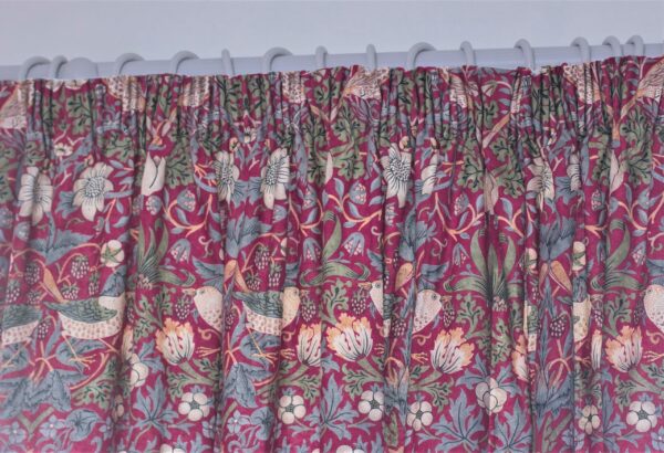 Strawberry Thief Red - Lined Curtains - Image 2