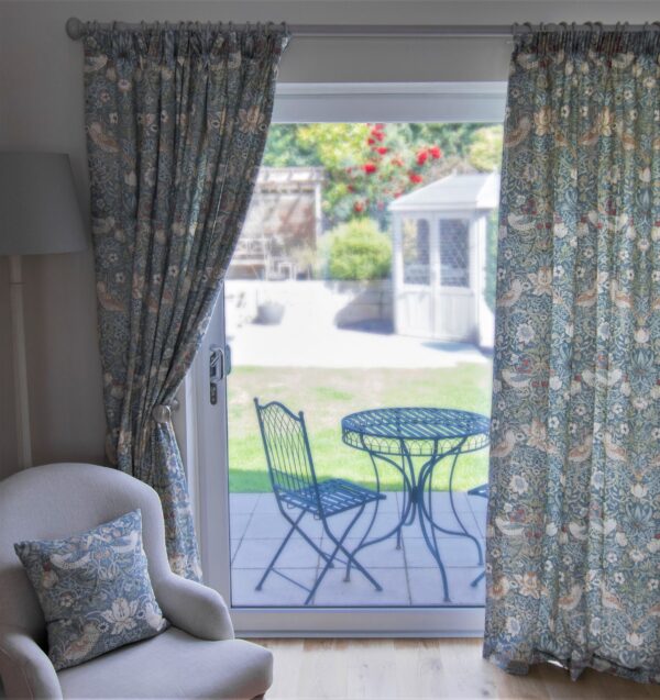 Strawberry Thief Blue- Lined Curtains