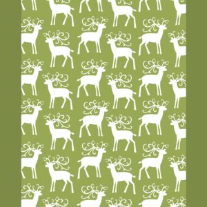Reindeer Tea Towels - Green