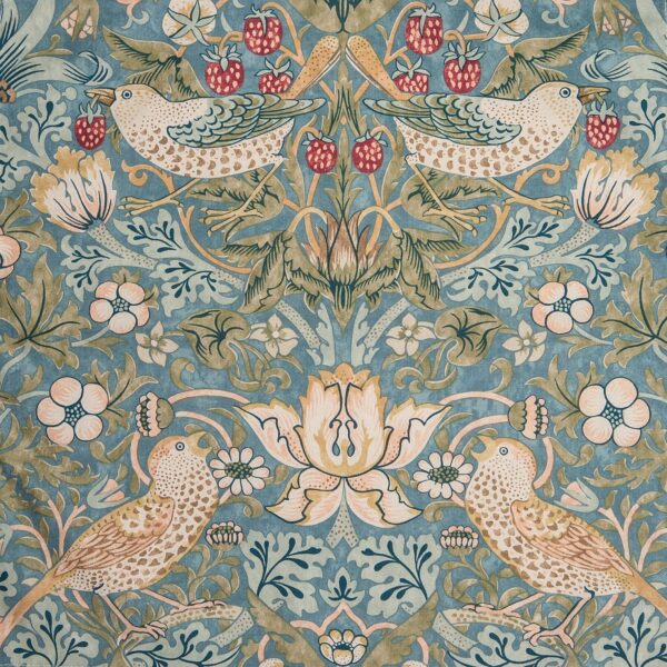 Strawberry Thief Blue- Lined Curtains - Image 4