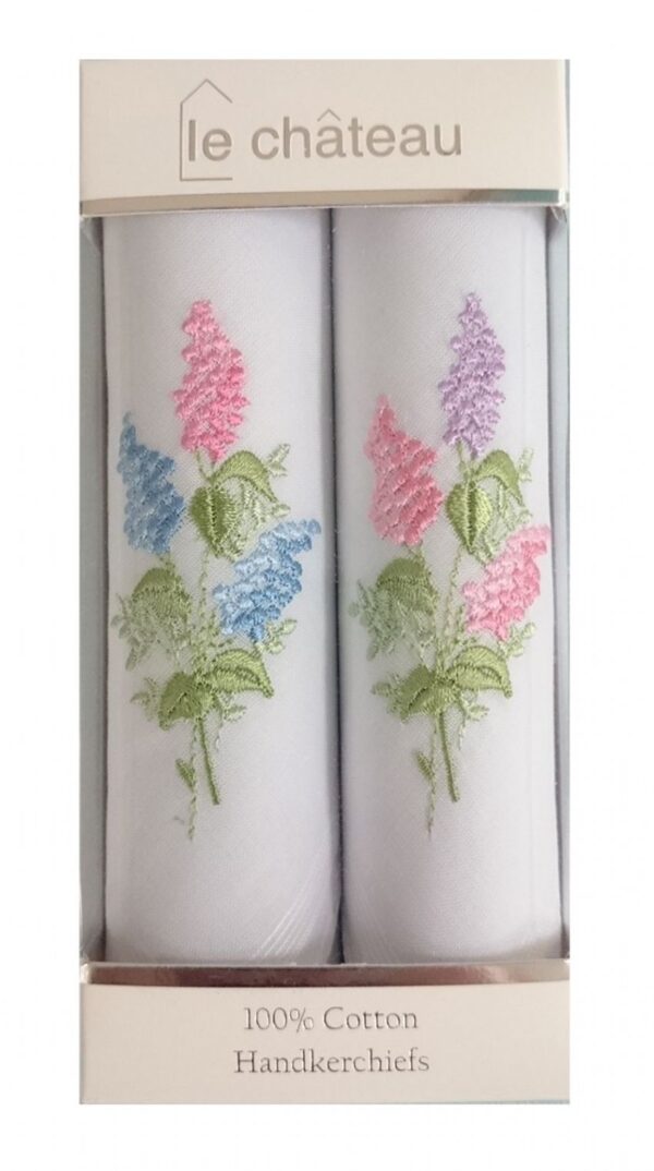 Ladies Floral Embroidered Handkerchiefs | Box of 2 - Image 13
